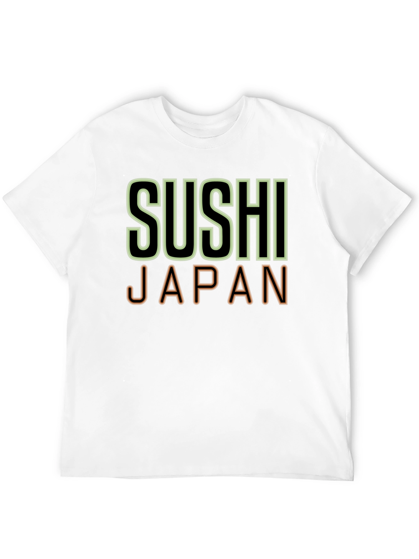 Camiseta Negra Sushi Japan Hombre Casual