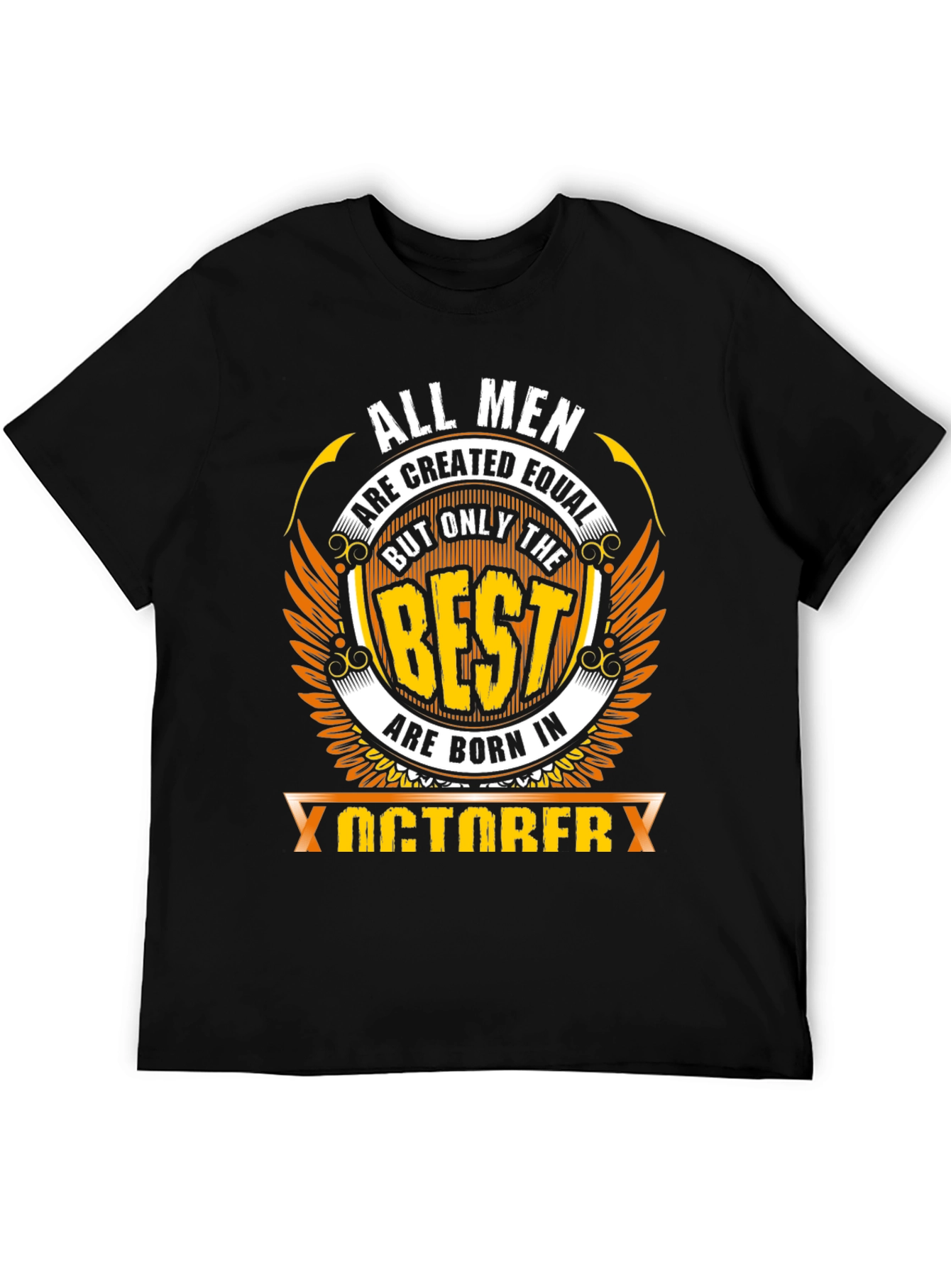 Camiseta Negra All Men Created Equal Nacidos en Octubre