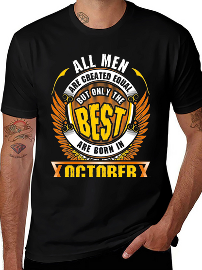 Camiseta Negra All Men Created Equal Nacidos en Octubre