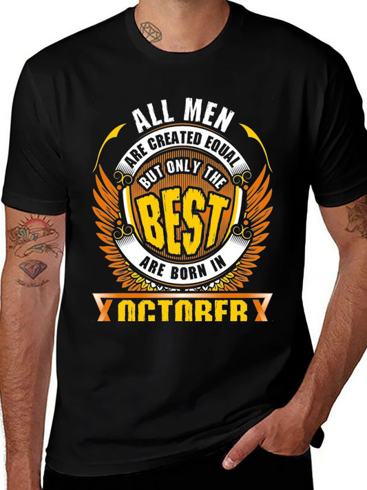 Camiseta Negra All Men Created Equal Nacidos en Octubre