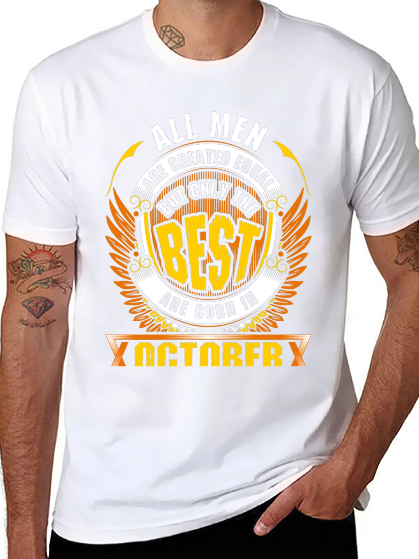 Camiseta Negra All Men Created Equal Nacidos en Octubre