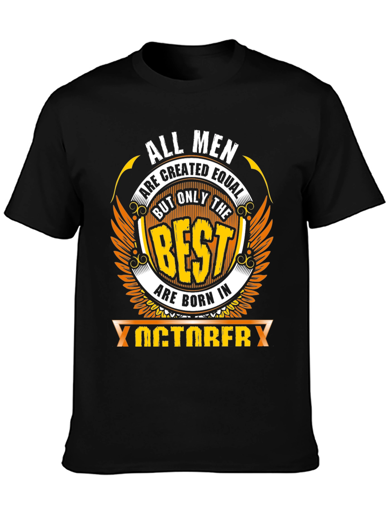 Camiseta Negra All Men Created Equal Nacidos en Octubre