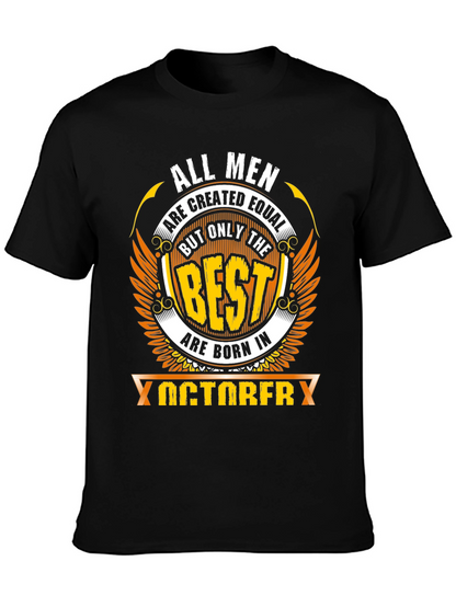 Camiseta Negra All Men Created Equal Nacidos en Octubre