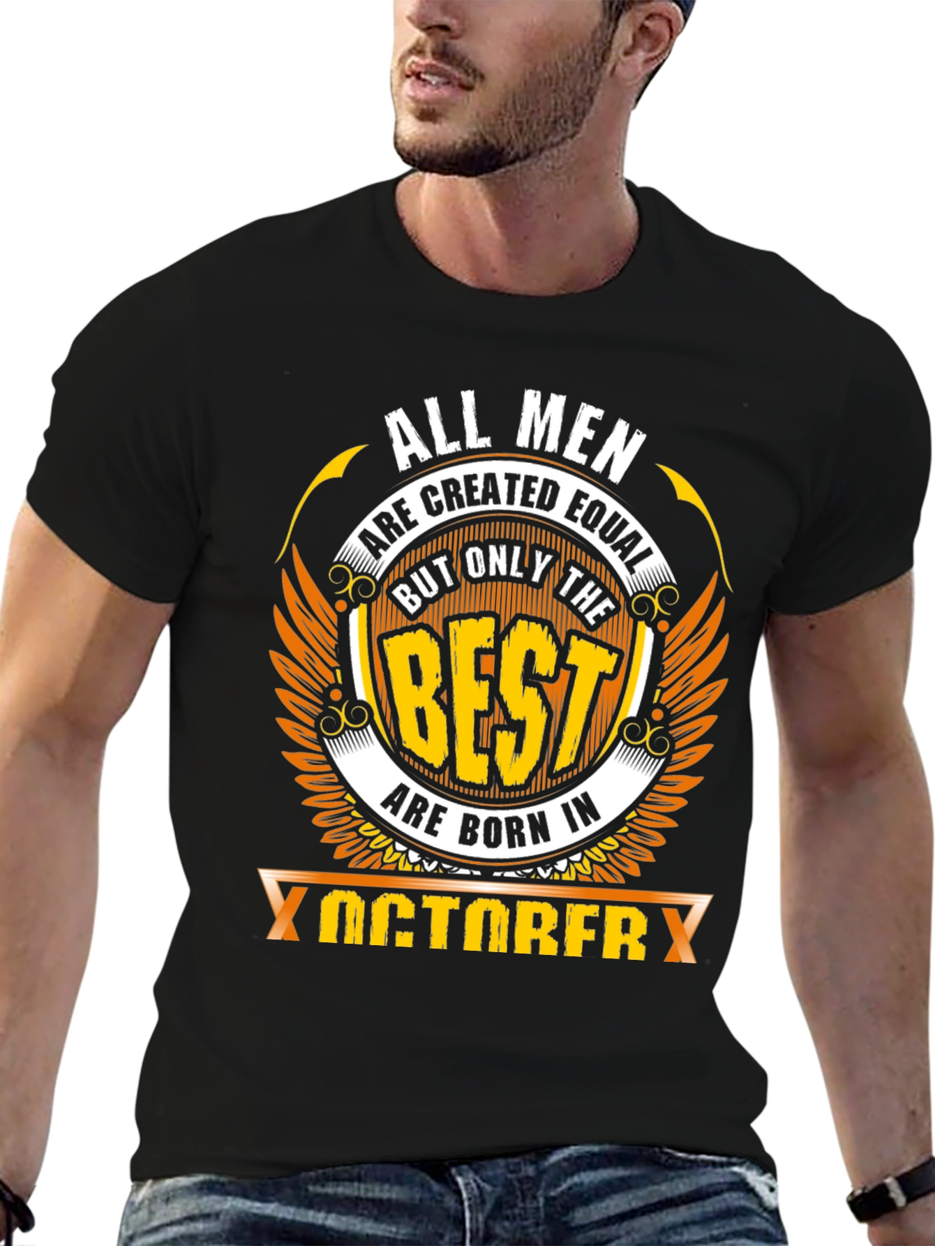 Camiseta Negra All Men Created Equal Nacidos en Octubre