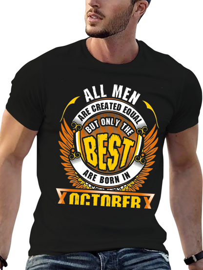 Camiseta Negra All Men Created Equal Nacidos en Octubre