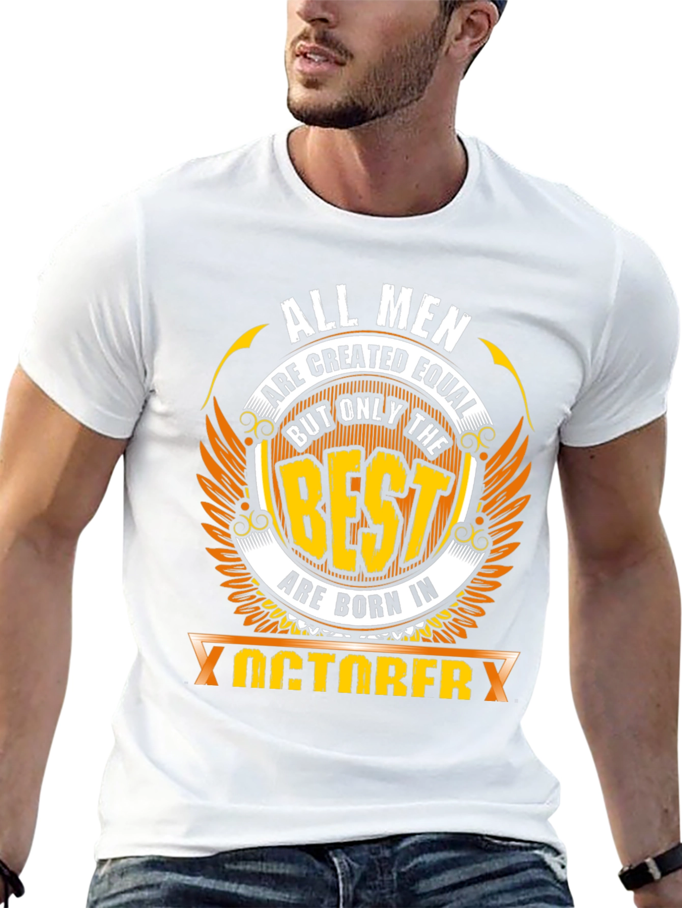 Camiseta Negra All Men Created Equal Nacidos en Octubre