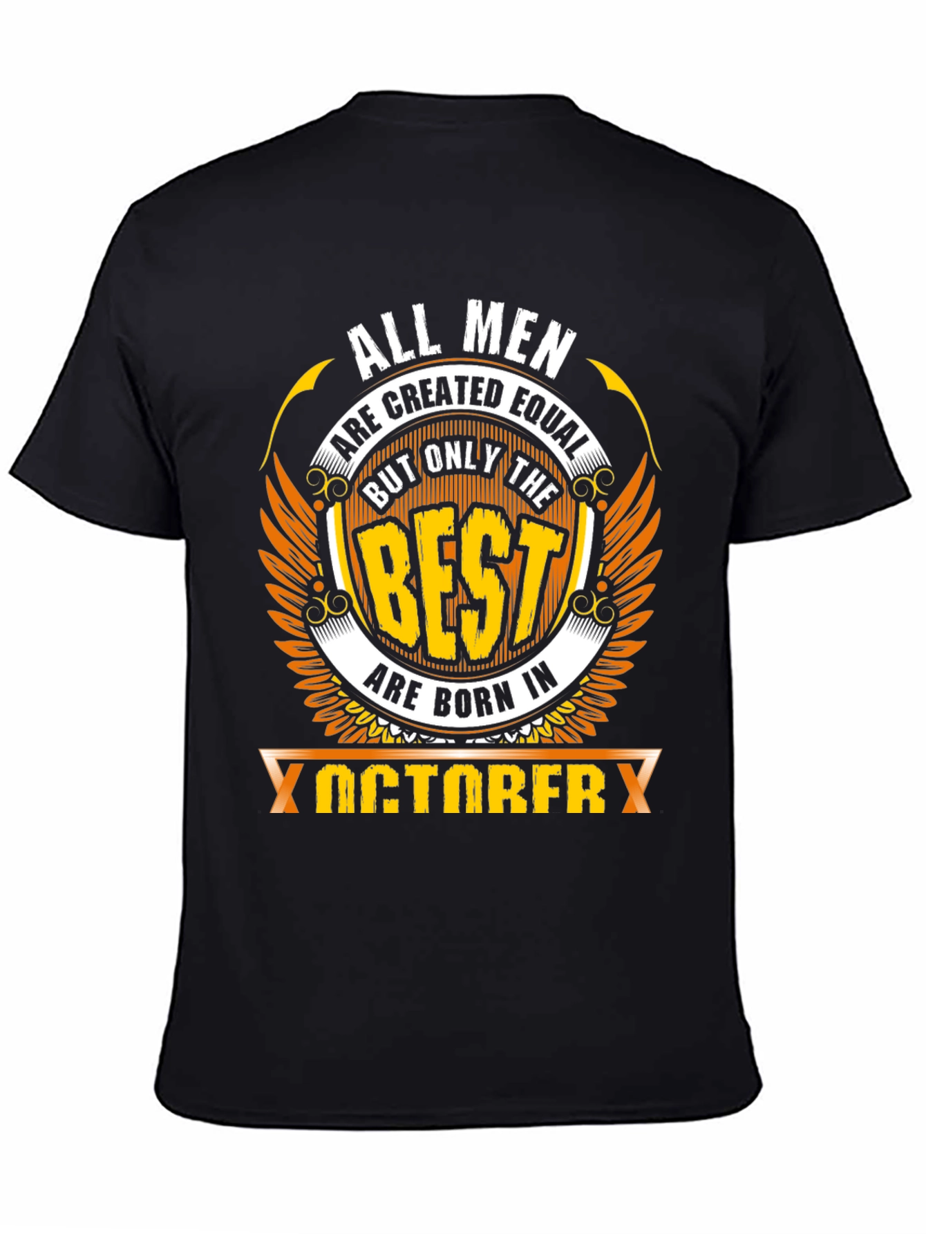 Camiseta Negra All Men Created Equal Nacidos en Octubre