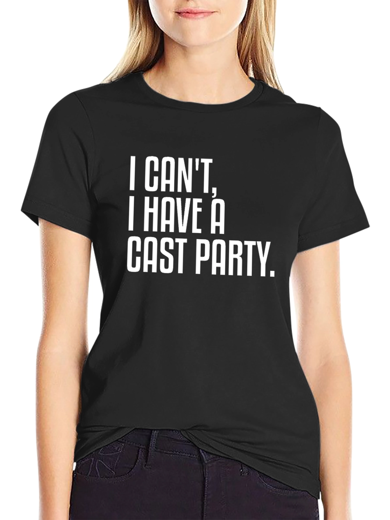 Camiseta Negra: No puedo tengo una fiesta de elenco