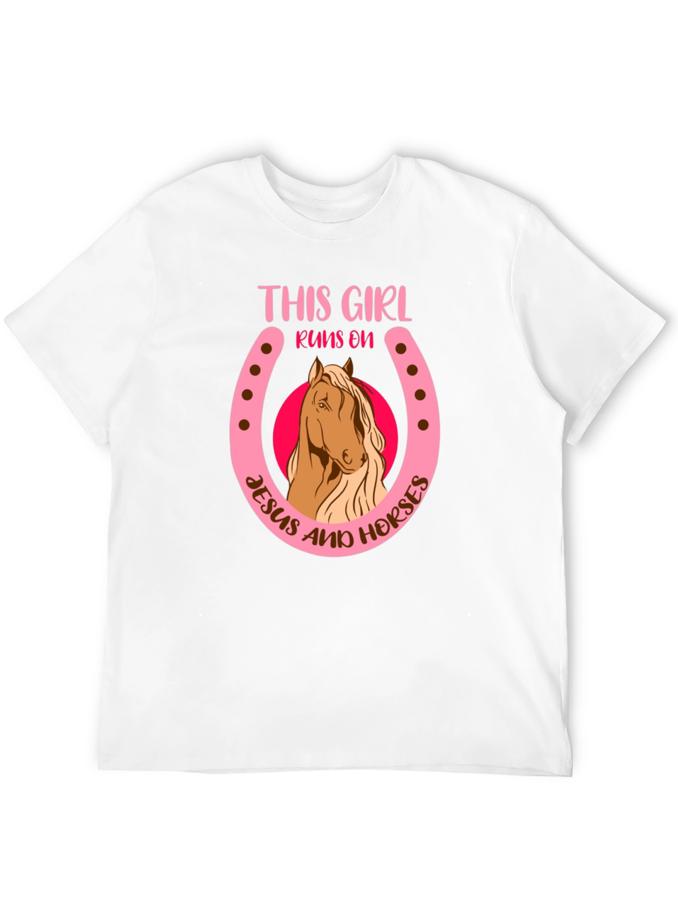 Camiseta Negra: Chica Jesús y Caballos