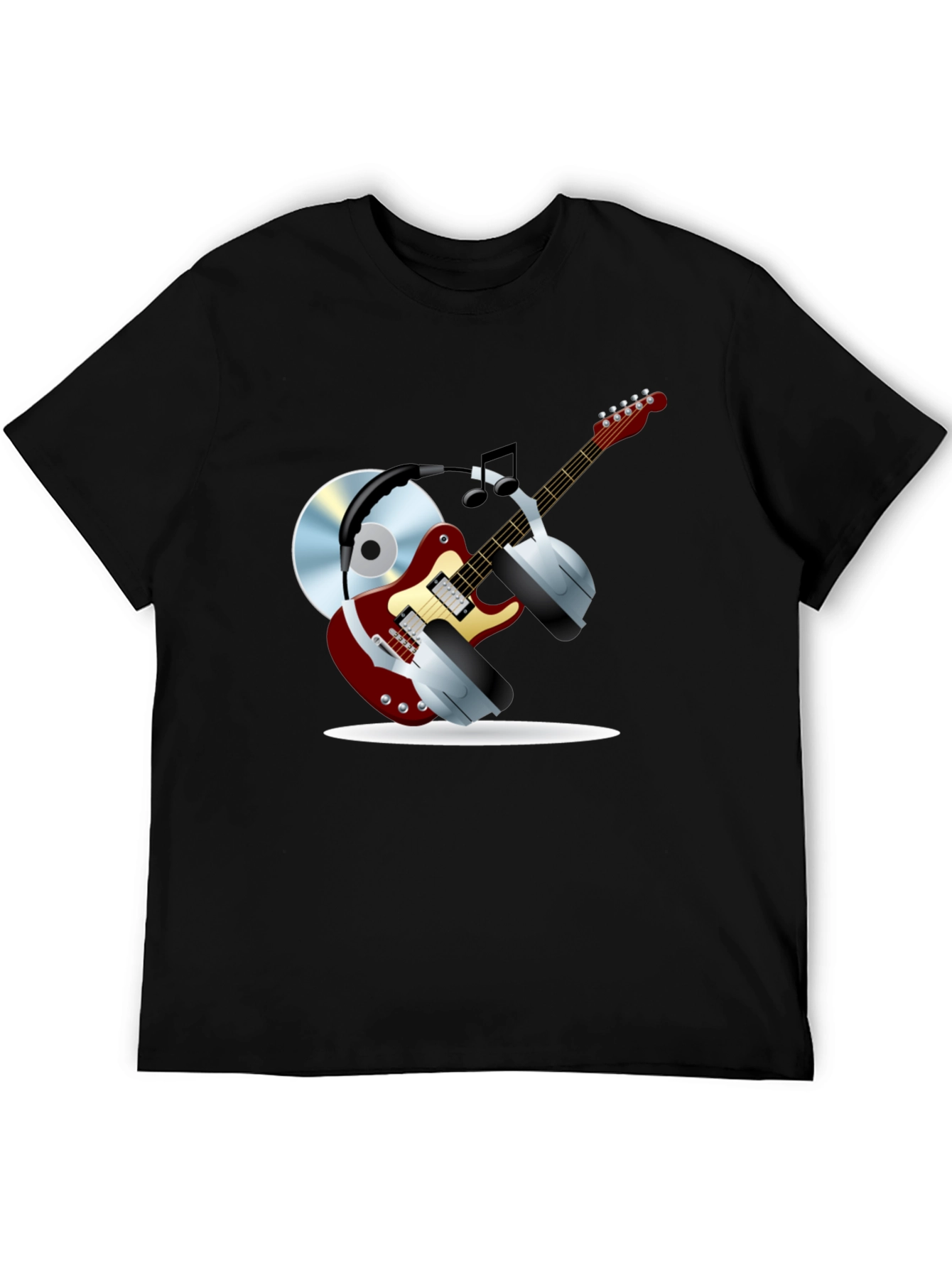 Camiseta Negra con Diseño Musical
