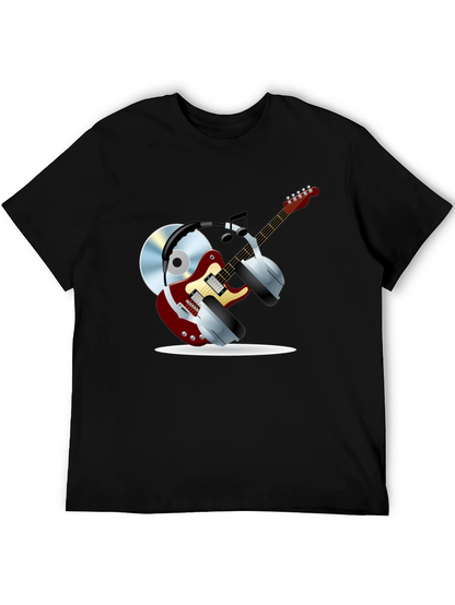 Camiseta Negra con Diseño Musical