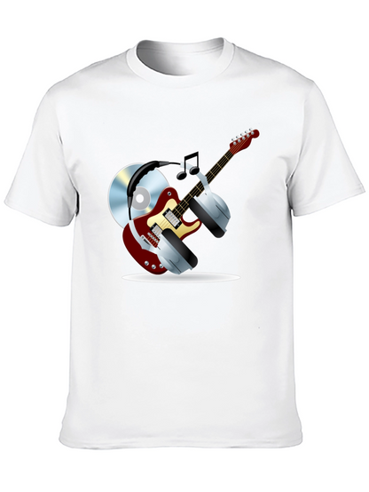 Camiseta Negra con Diseño Musical