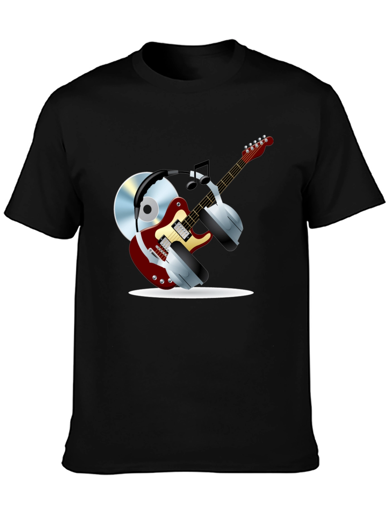 Camiseta Negra con Diseño Musical