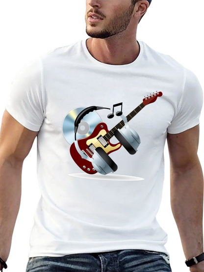 Camiseta Negra con Diseño Musical