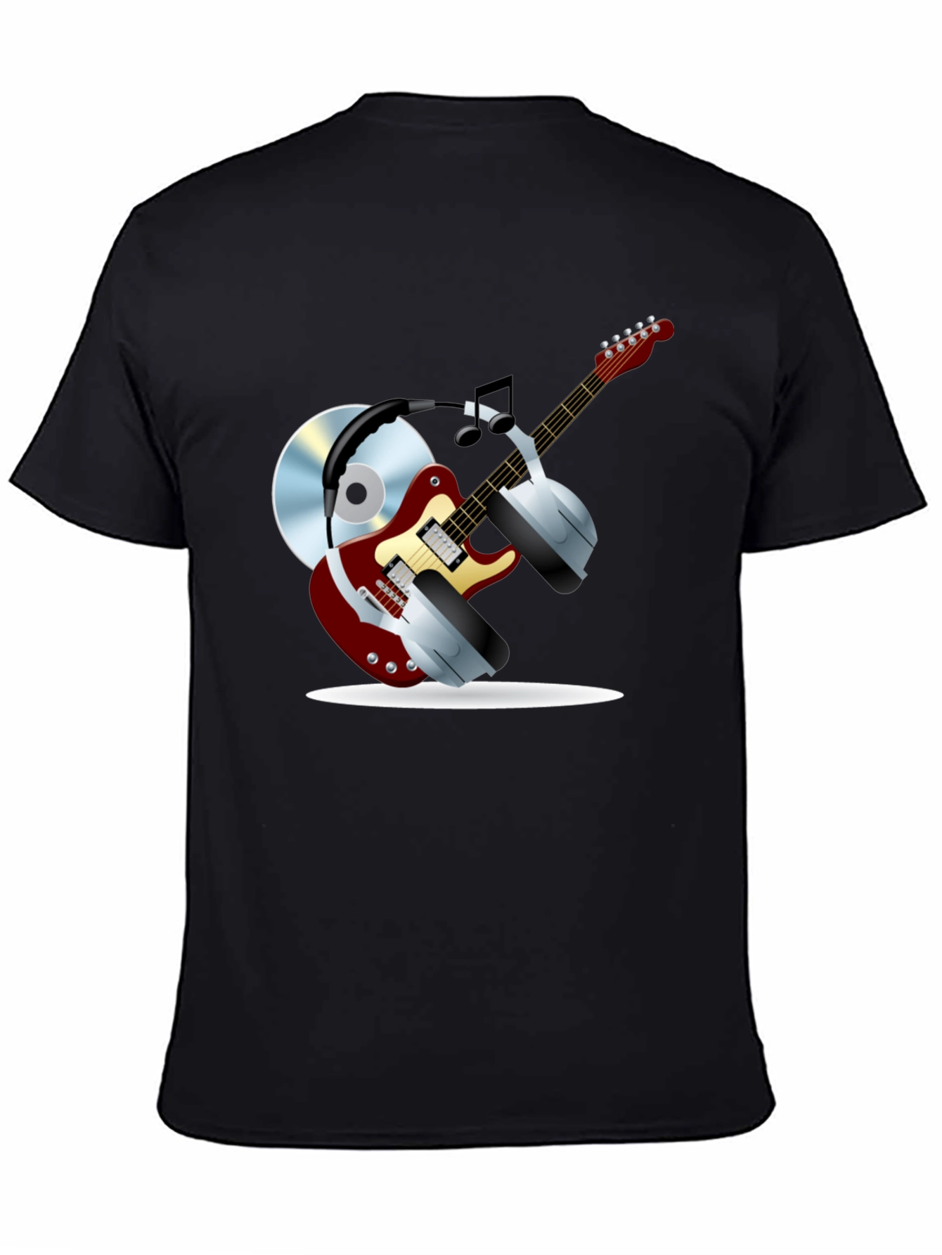 Camiseta Negra con Diseño Musical