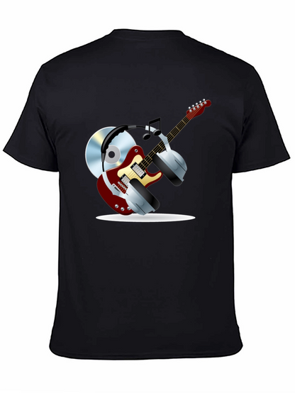 Camiseta Negra con Diseño Musical