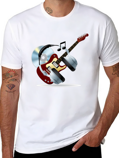 Camiseta Negra con Diseño Musical
