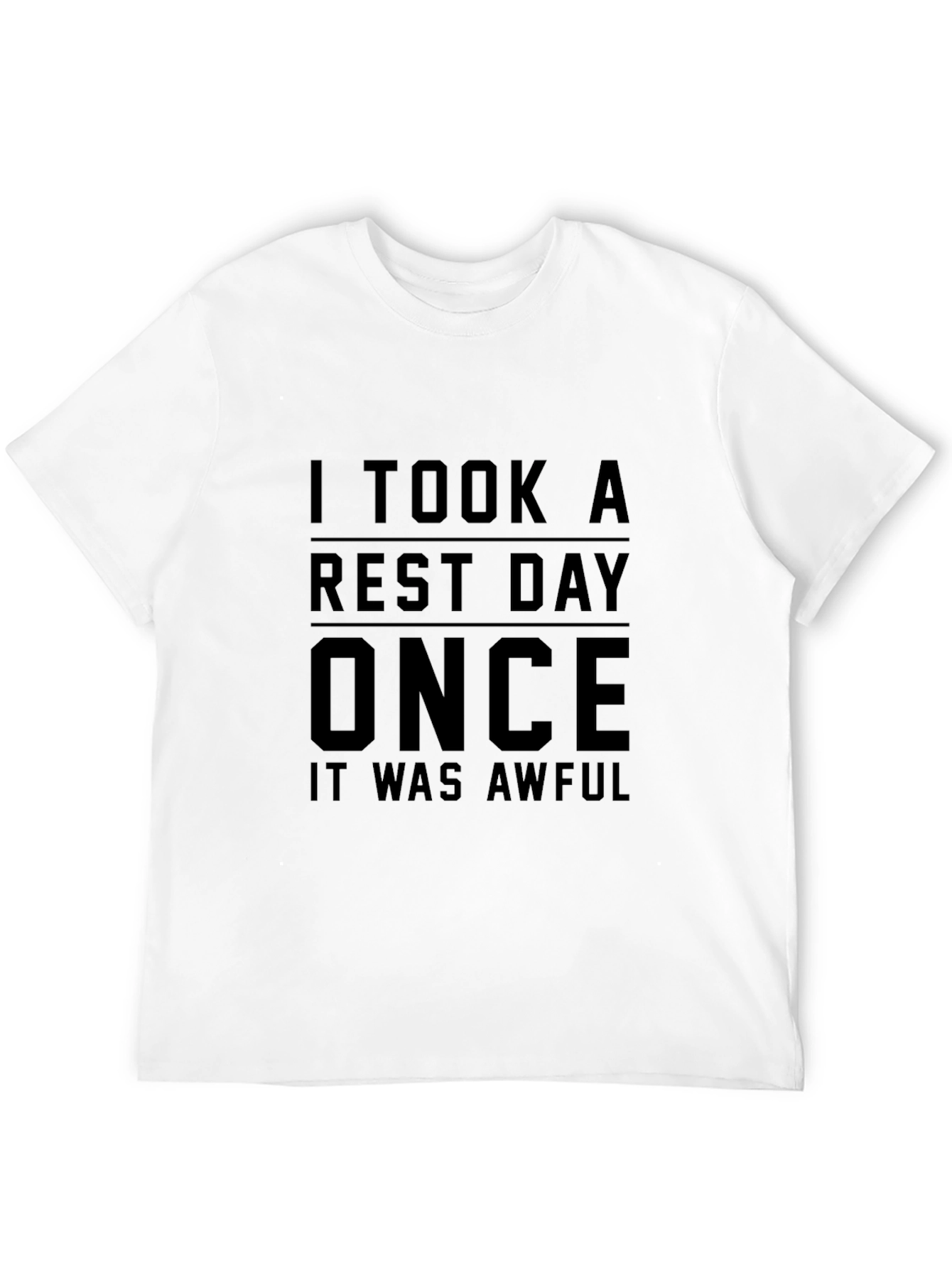 Camiseta Negra: Día de Descanso ¡Nunca Más!