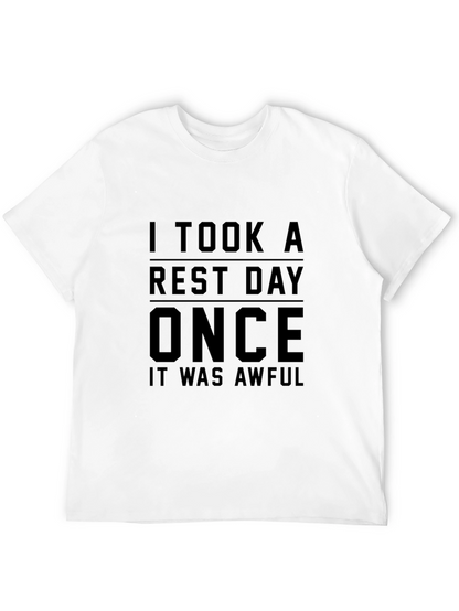 Camiseta Negra: Día de Descanso ¡Nunca Más!