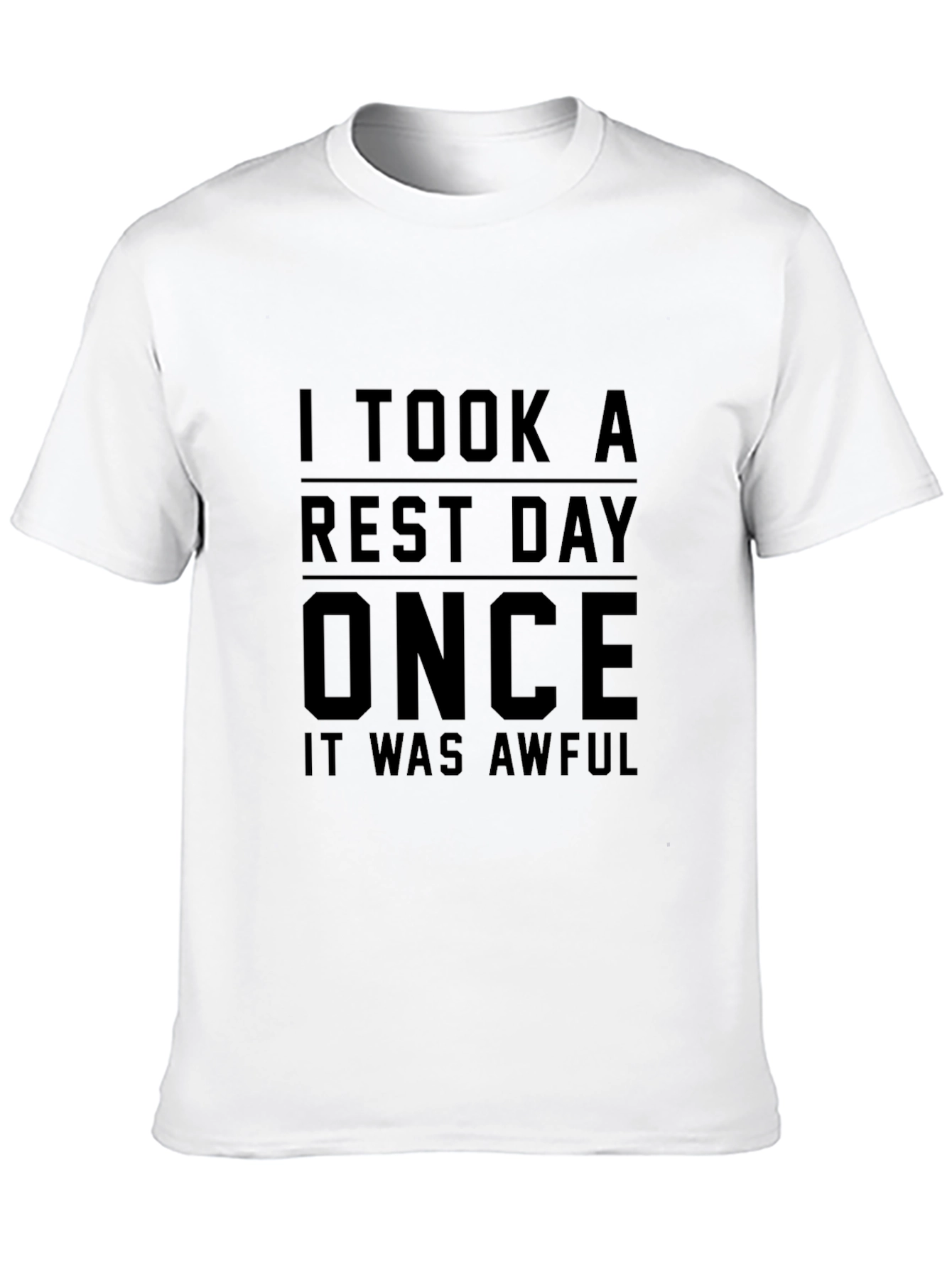 Camiseta Negra: Día de Descanso ¡Nunca Más!
