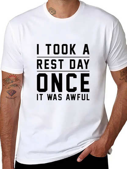 Camiseta Negra: Día de Descanso ¡Nunca Más!