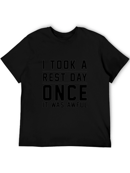 Camiseta Negra: Día de Descanso ¡Nunca Más!