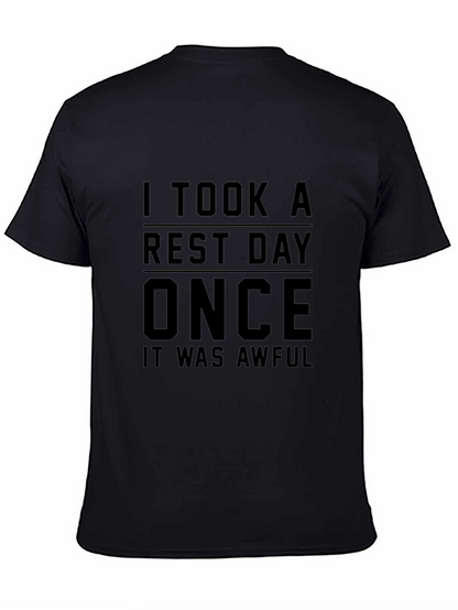 Camiseta Negra: Día de Descanso ¡Nunca Más!