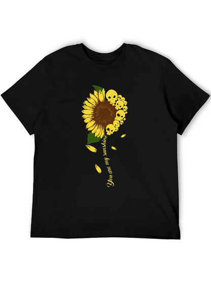 Camiseta Negra Girasol Calaveras Mi Sol