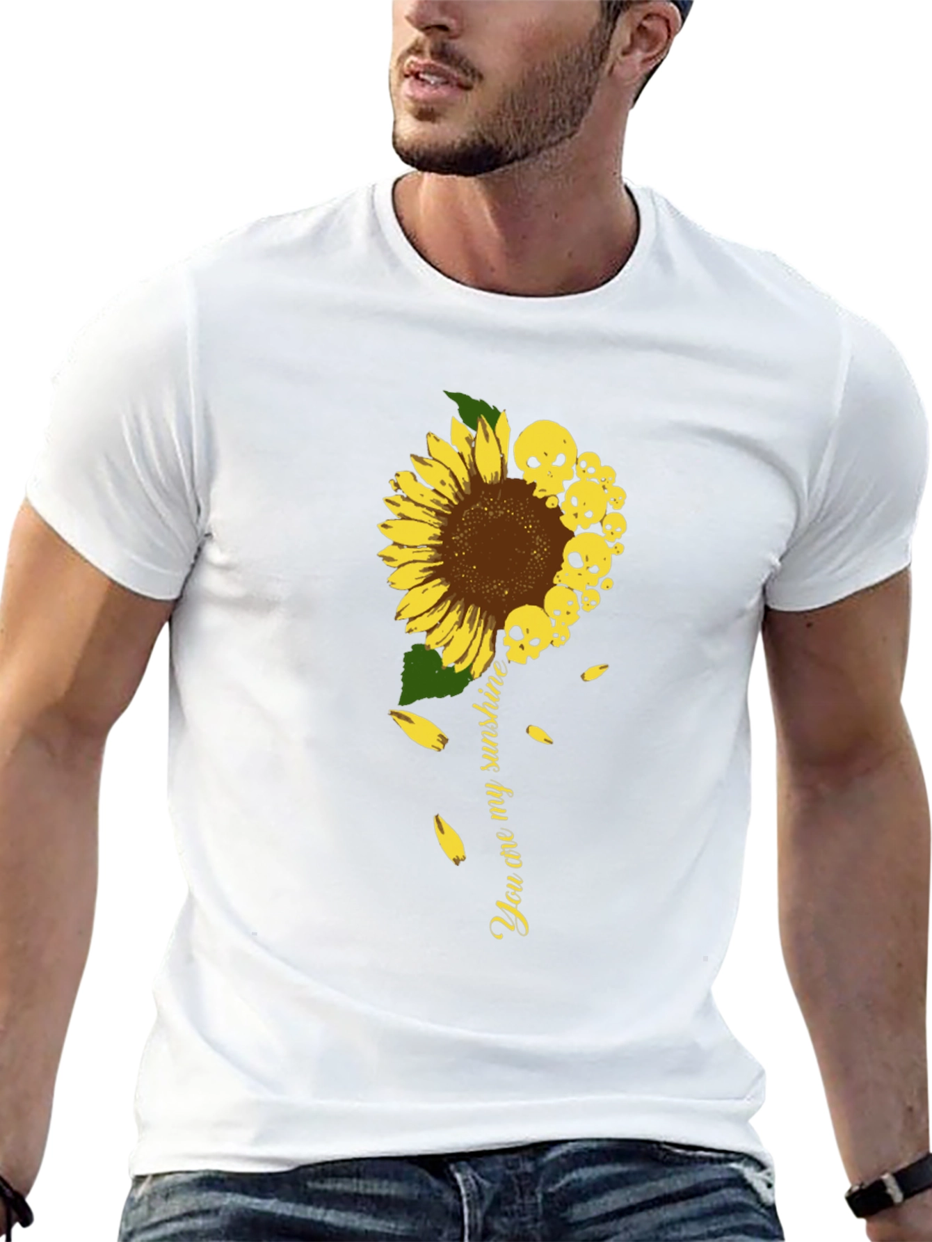 Camiseta Negra Girasol Calaveras Mi Sol