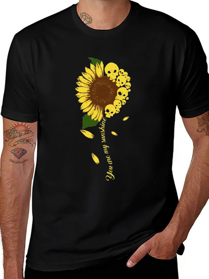 Camiseta Negra Girasol Calaveras Mi Sol