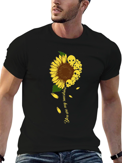 Camiseta Negra Girasol Calaveras Mi Sol