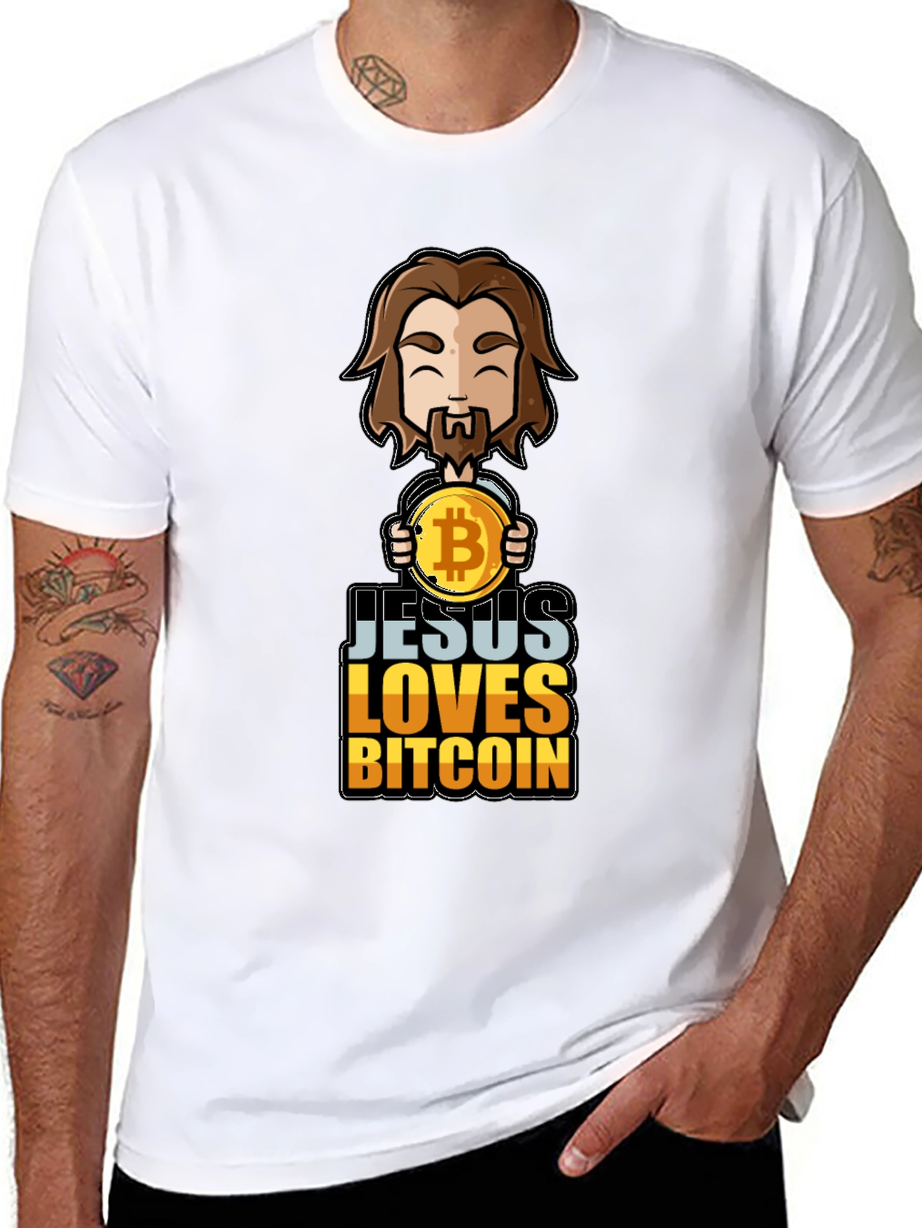 Camiseta Jesús Ama Bitcoin - Diseño Único