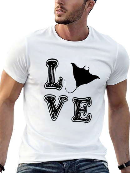 Camiseta Negra LOVE con Manta Raya