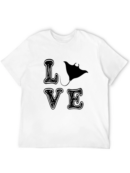 Camiseta Negra LOVE con Manta Raya