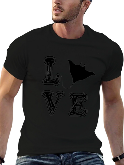 Camiseta Negra LOVE con Manta Raya
