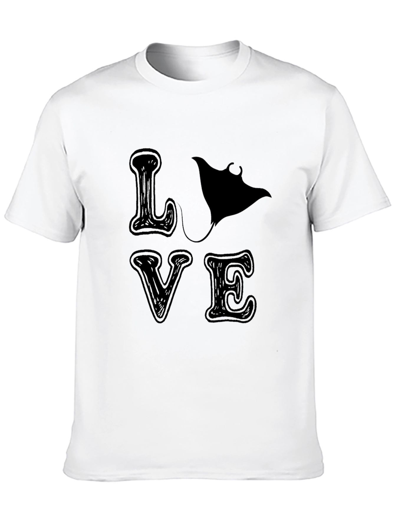 Camiseta Negra LOVE con Manta Raya