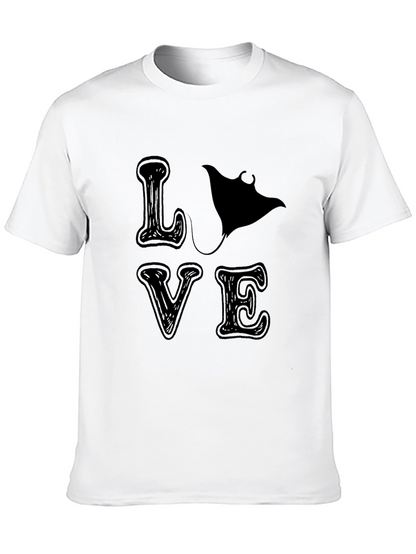 Camiseta Negra LOVE con Manta Raya