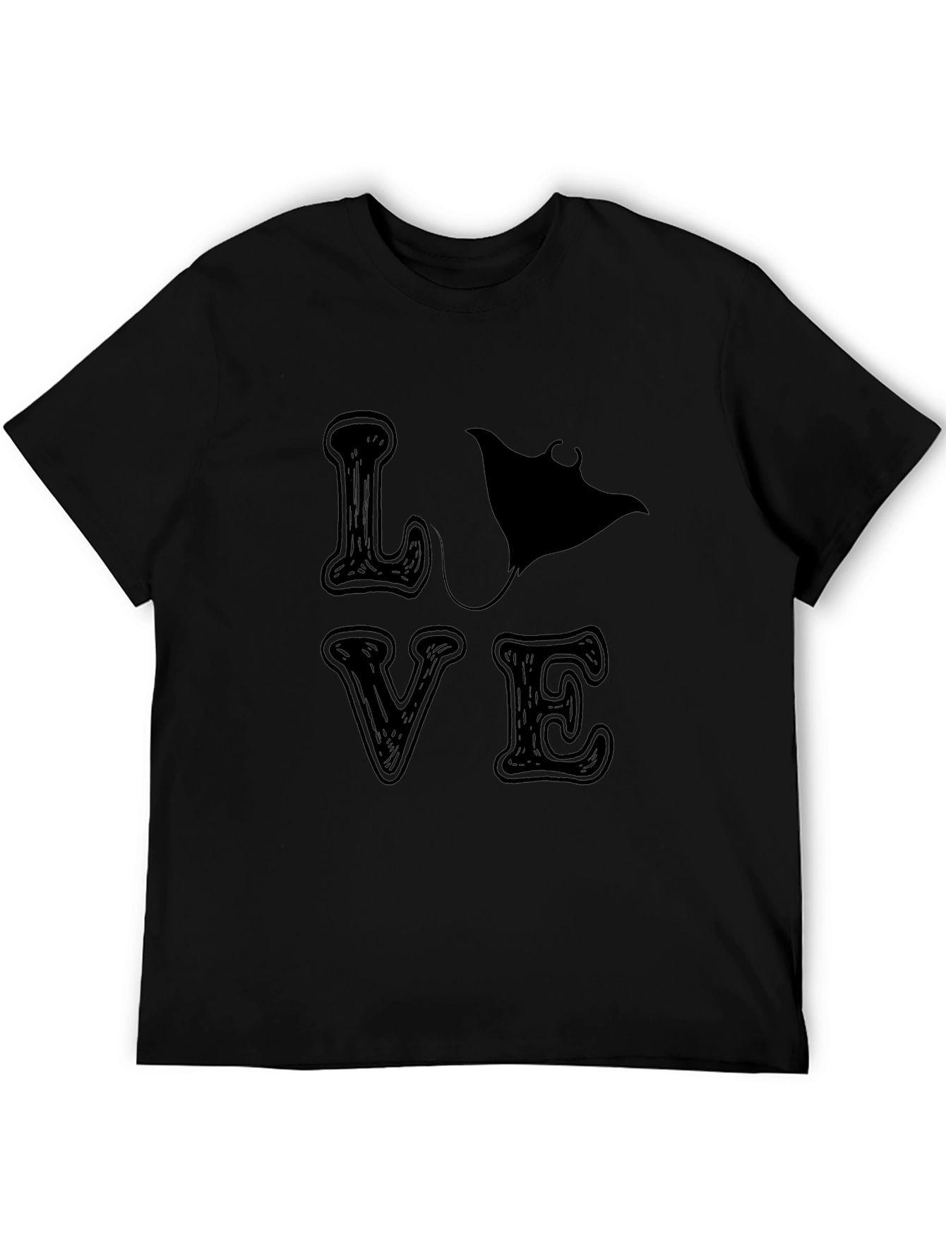 Camiseta Negra LOVE con Manta Raya