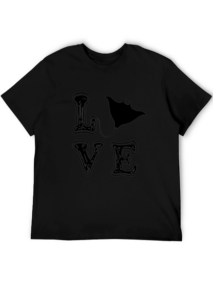 Camiseta Negra LOVE con Manta Raya