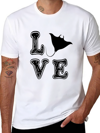 Camiseta Negra LOVE con Manta Raya