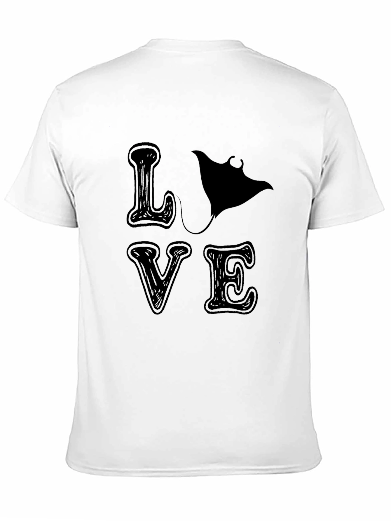 Camiseta Negra LOVE con Manta Raya