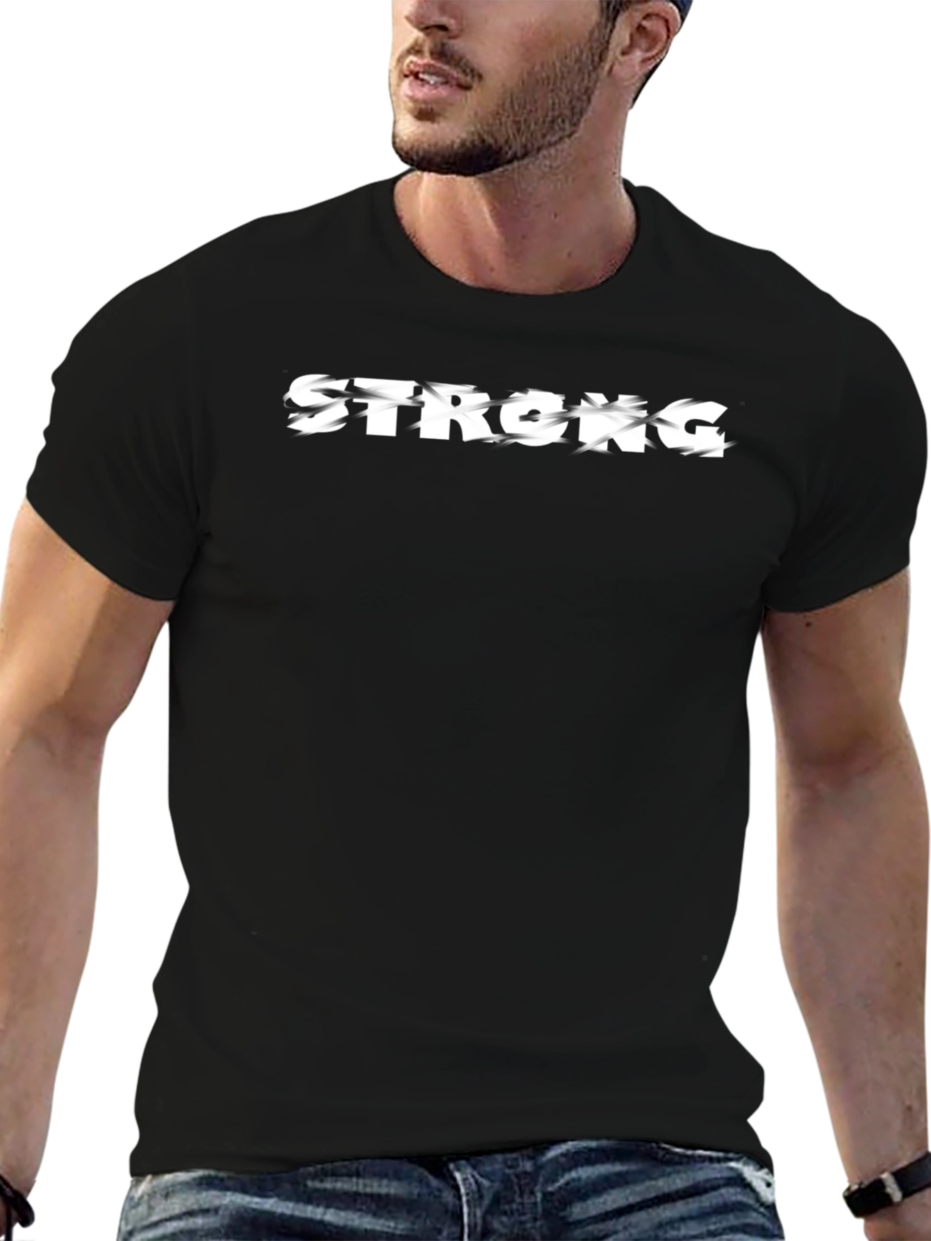 Camiseta Negra Strong para Hombre