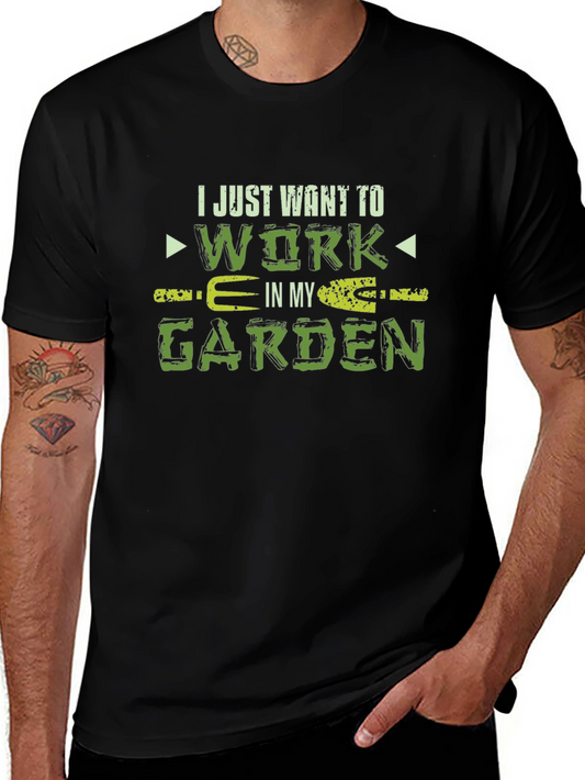 Camiseta Negra Jardinería Trabajar en mi Jardín