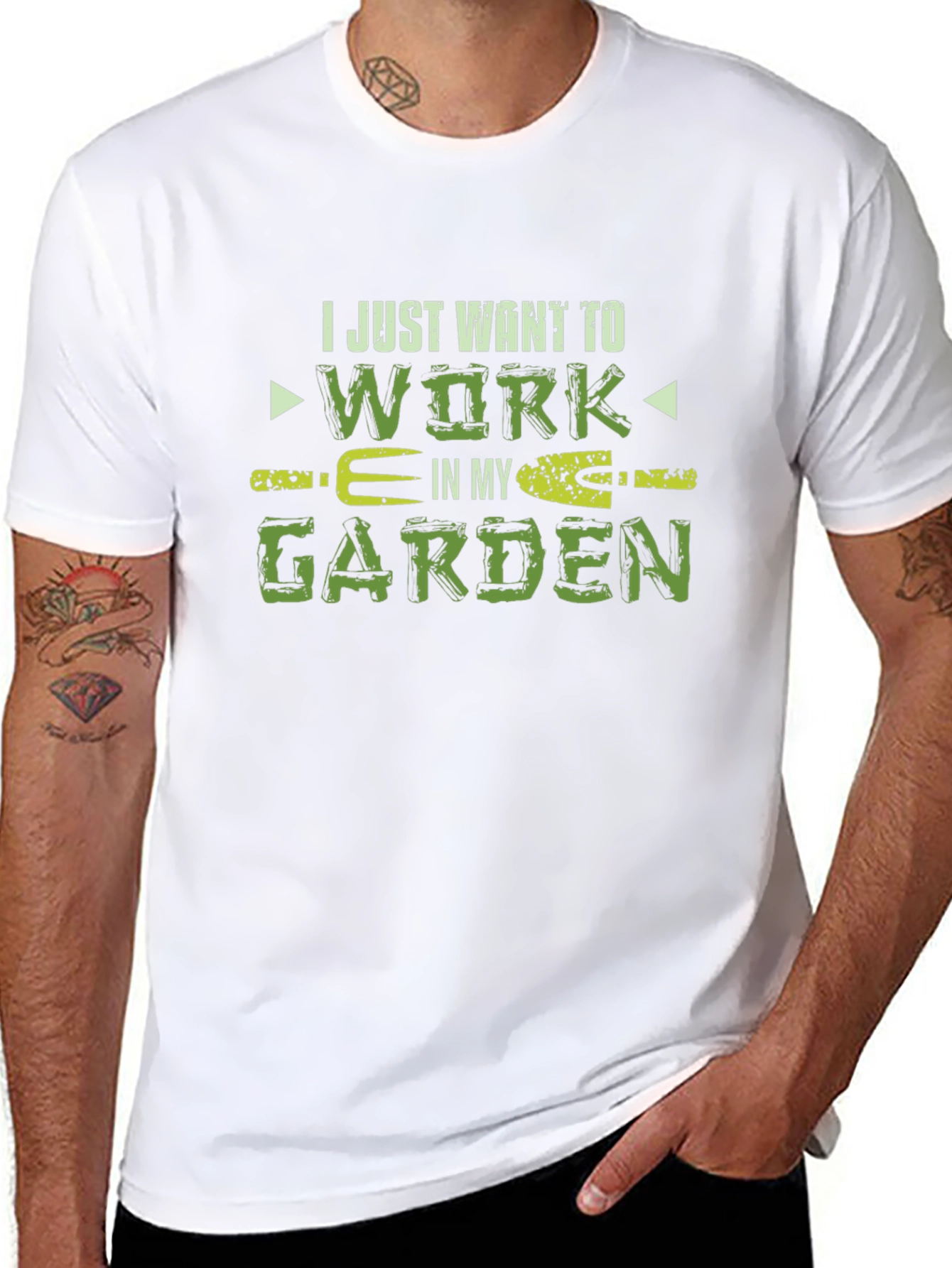 Camiseta Negra Jardinería Trabajar en mi Jardín