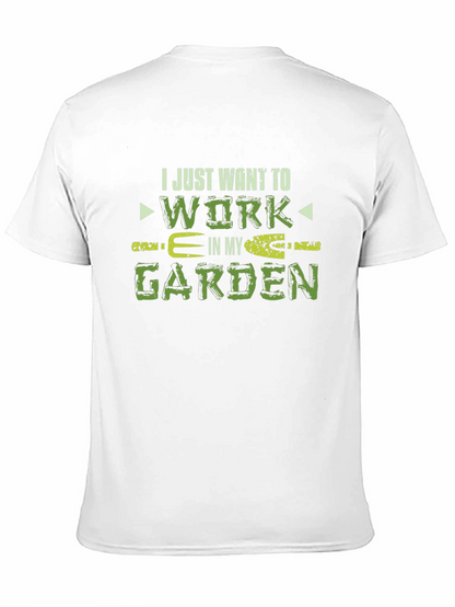 Camiseta Negra Jardinería Trabajar en mi Jardín