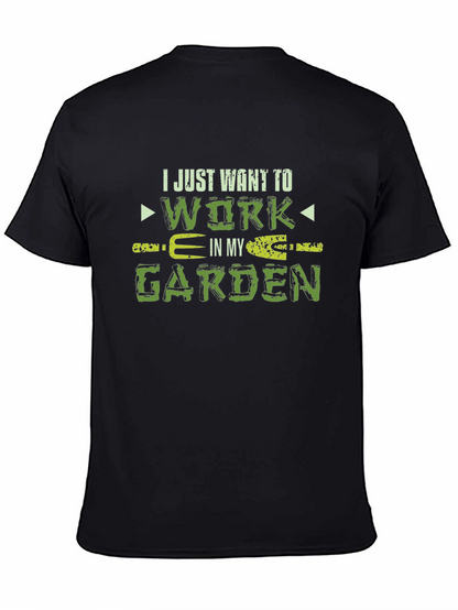 Camiseta Negra Jardinería Trabajar en mi Jardín