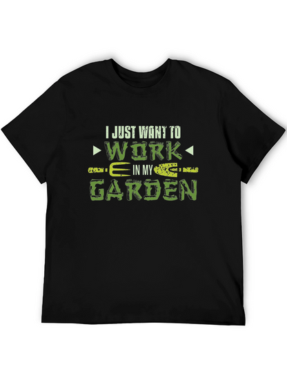 Camiseta Negra Jardinería Trabajar en mi Jardín
