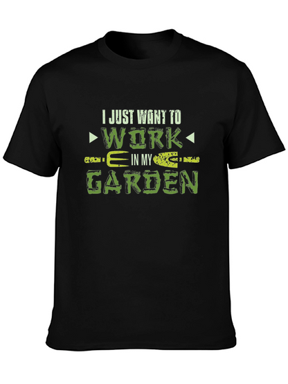 Camiseta Negra Jardinería Trabajar en mi Jardín