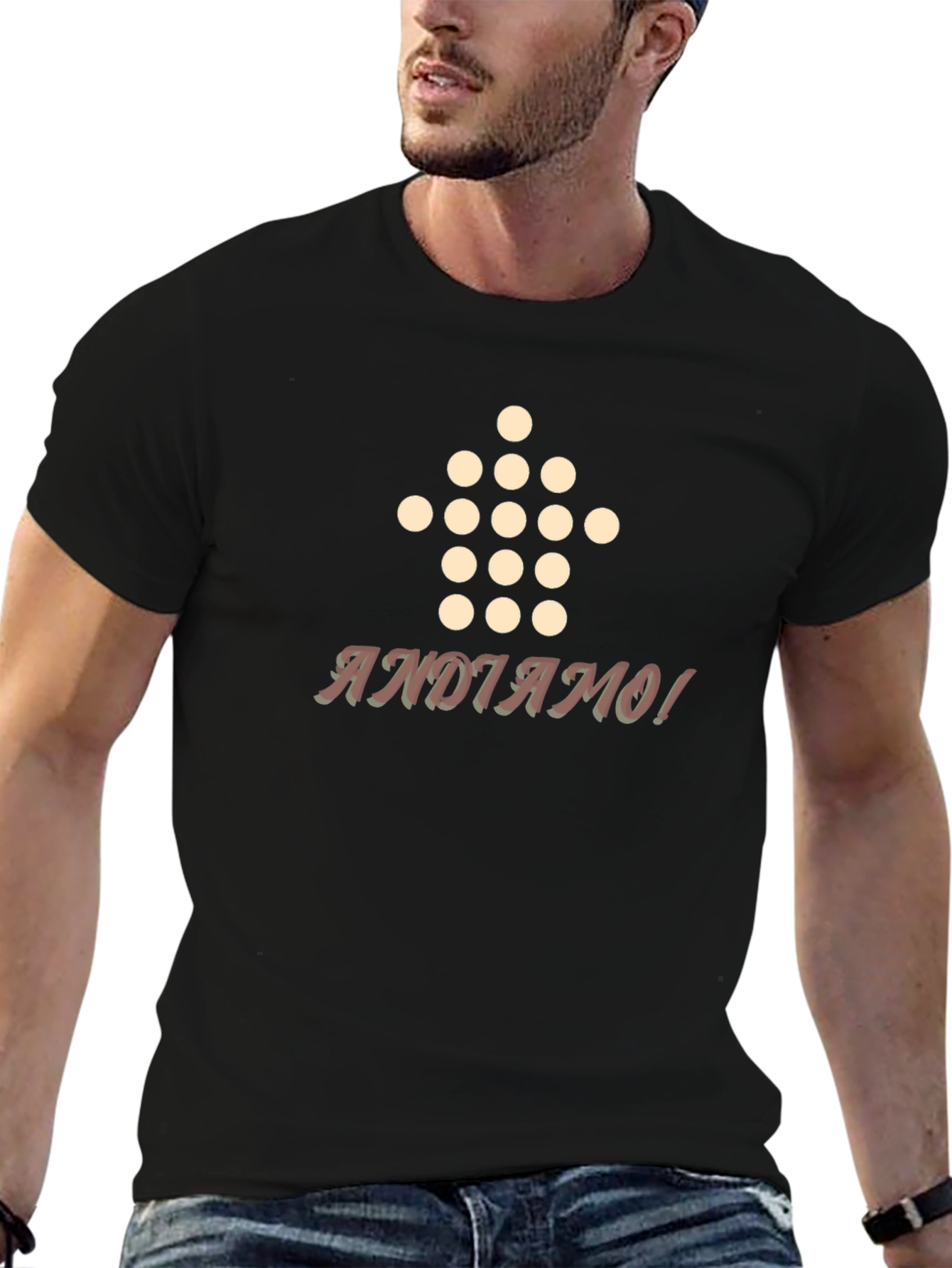 Camiseta Negra Andiamo! Diseño Divertido