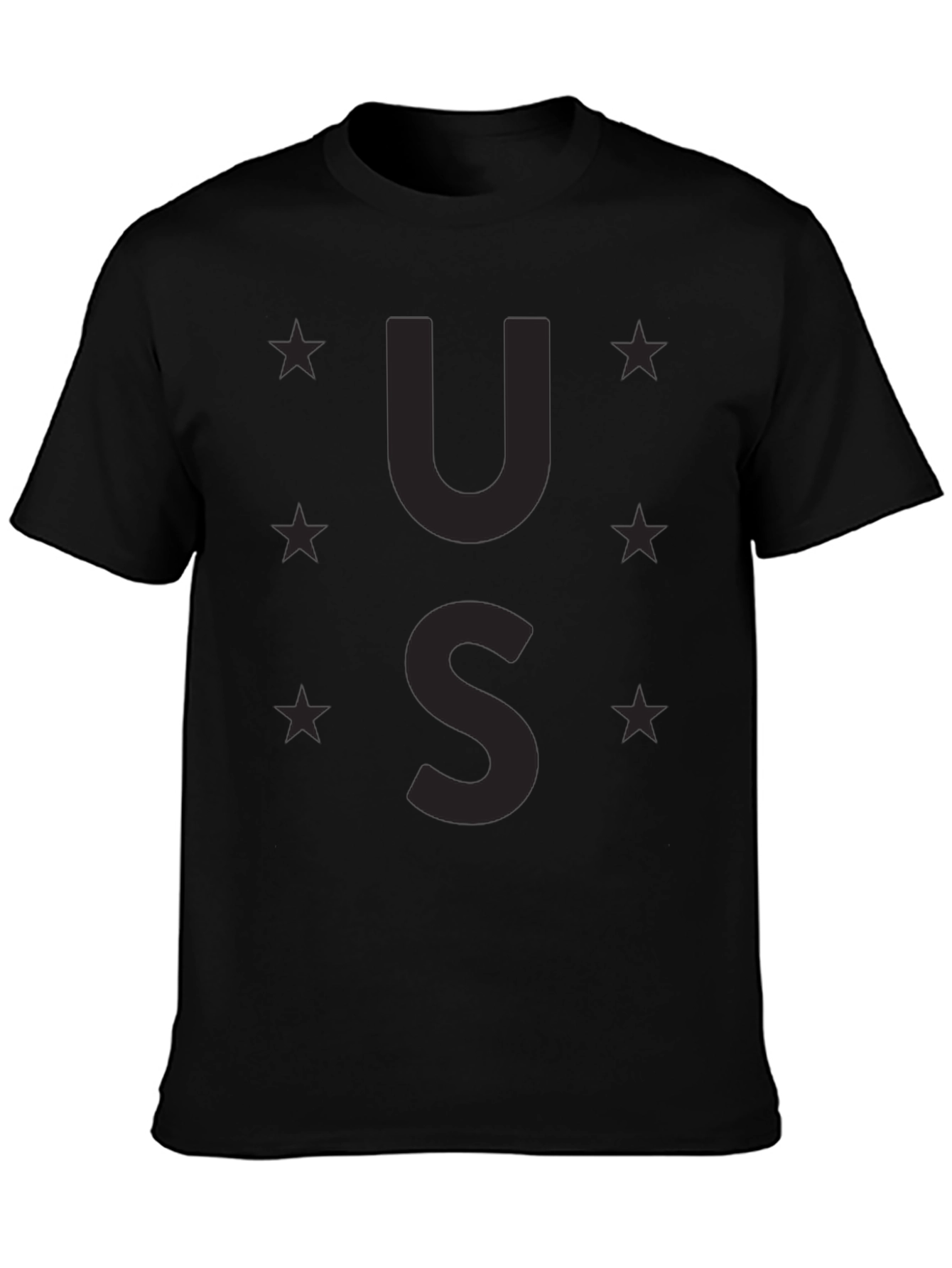 Camiseta Negra US Estrellas Casual Hombre